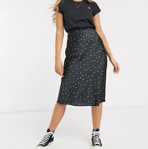 Abercrombie Satin Floral Midi Skirt